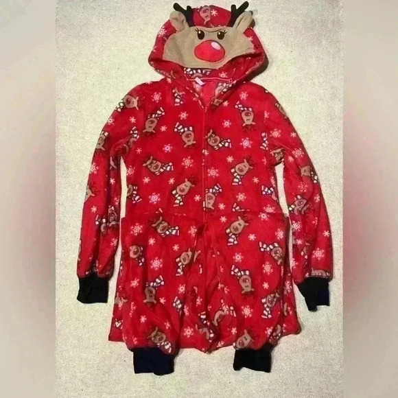 Reindeer Christmas Adult PJs size Medium Onesie - Picture 1 of 9